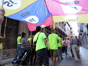 11 de setembre 2017. Assaig de la manifestaci&oacute; de la Diada al carrer Ciutadans i la pla&ccedil;a del Vi