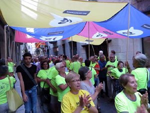 11 de setembre 2017. Assaig de la manifestaci&oacute; de la Diada al carrer Ciutadans i la pla&ccedil;a del Vi