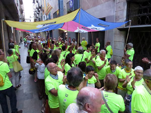 11 de setembre 2017. Assaig de la manifestaci&oacute; de la Diada al carrer Ciutadans i la pla&ccedil;a del Vi