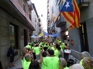 11 de setembre 2017. Assaig de la manifestaci&oacute; de la Diada al carrer Ciutadans i la pla&ccedil;a del Vi