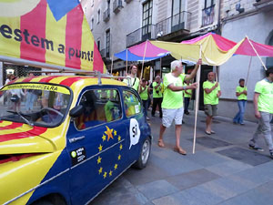 11 de setembre 2017. Assaig de la manifestaci&oacute; de la Diada al carrer Ciutadans i la pla&ccedil;a del Vi