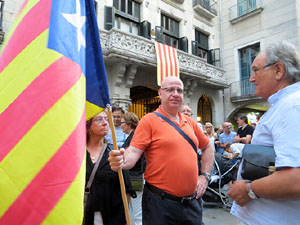 11 de setembre 2017. Concentraci&oacute; a la pla&ccedil;a del Vi en defensa del refer&egrave;ndum