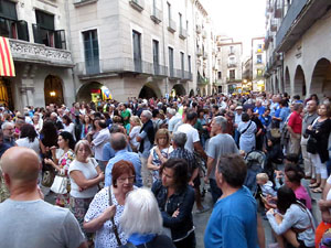 11 de setembre 2017. Concentraci&oacute; a la pla&ccedil;a del Vi en defensa del refer&egrave;ndum