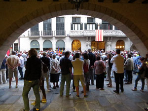 11 de setembre 2017. Concentraci&oacute; a la pla&ccedil;a del Vi en defensa del refer&egrave;ndum