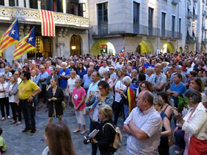 11 de setembre 2017. Concentraci&oacute; a la pla&ccedil;a del Vi en defensa del refer&egrave;ndum