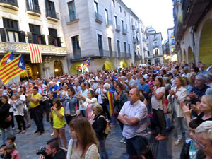 11 de setembre 2017. Concentraci&oacute; a la pla&ccedil;a del Vi en defensa del refer&egrave;ndum