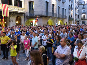 11 de setembre 2017. Concentraci&oacute; a la pla&ccedil;a del Vi en defensa del refer&egrave;ndum