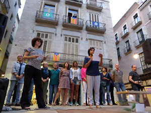 11 de setembre 2017. Concentraci&oacute; a la pla&ccedil;a del Vi en defensa del refer&egrave;ndum
