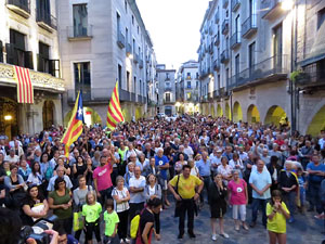 11 de setembre 2017. Concentraci&oacute; a la pla&ccedil;a del Vi en defensa del refer&egrave;ndum