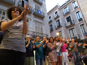 11 de setembre 2017. Concentraci&oacute; a la pla&ccedil;a del Vi en defensa del refer&egrave;ndum