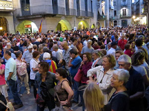 11 de setembre 2017. Concentraci&oacute; a la pla&ccedil;a del Vi en defensa del refer&egrave;ndum
