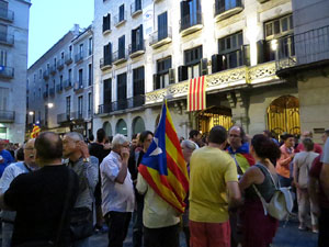 11 de setembre 2017. Concentraci&oacute; a la pla&ccedil;a del Vi en defensa del refer&egrave;ndum
