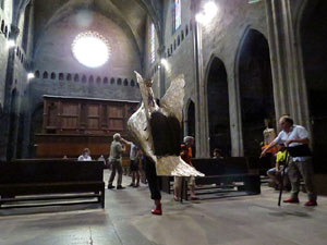 Corpus 2017. Assaig del ball de l'&Agrave;liga a la nau de la Catedral de Santa Maria