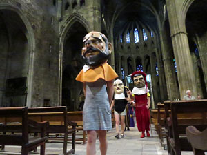Corpus 2017. Assaig del ball de l'&Agrave;liga a la nau de la Catedral de Santa Maria