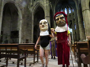 Corpus 2017. Assaig del ball de l'&Agrave;liga a la nau de la Catedral de Santa Maria