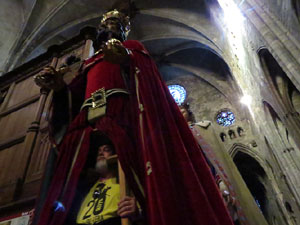 Corpus 2017. Assaig del ball de l'&Agrave;liga a la nau de la Catedral de Santa Maria