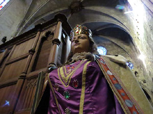 Corpus 2017. Assaig del ball de l'&Agrave;liga a la nau de la Catedral de Santa Maria