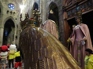 Corpus 2017. Assaig del ball de l'&Agrave;liga a la nau de la Catedral de Santa Maria