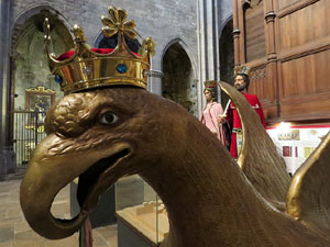 Corpus 2017. Assaig del ball de l'&Agrave;liga a la nau de la Catedral de Santa Maria