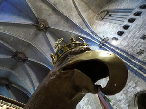 Corpus 2017. Assaig del ball de l'&Agrave;liga a la nau de la Catedral de Santa Maria