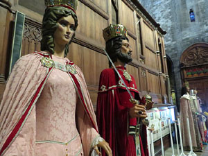 Corpus 2017. Assaig del ball de l'&Agrave;liga a la nau de la Catedral de Santa Maria