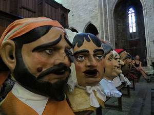 Corpus 2017. Assaig del ball de l'&Agrave;liga a la nau de la Catedral de Santa Maria