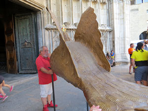 Corpus 2017. Assaig del ball de l'&Agrave;liga a la nau de la Catedral de Santa Maria