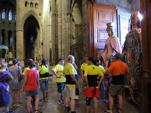 Corpus 2017. Assaig del ball de l'&Agrave;liga a la nau de la Catedral de Santa Maria