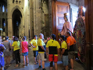 Corpus 2017. Assaig del ball de l'&Agrave;liga a la nau de la Catedral de Santa Maria
