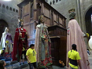 Corpus 2017. Assaig del ball de l'&Agrave;liga a la nau de la Catedral de Santa Maria