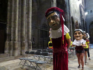 Corpus 2017. Assaig del ball de l'&Agrave;liga a la nau de la Catedral de Santa Maria