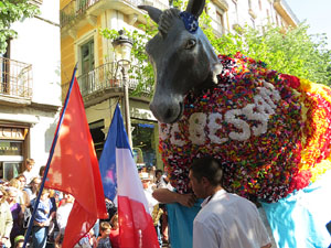 Festes de Primavera de Girona 2017. Cercavila de mulasses amb la Mula Baba i l'Ase de Bessan