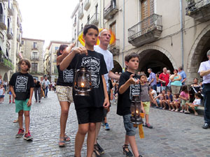 Arribada a Girona de la Flama del Canig&oacute; 2017