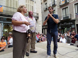 Arribada a Girona de la Flama del Canig&oacute; 2017