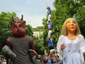 Arribada a Girona de la Flama del Canig&oacute; 2017
