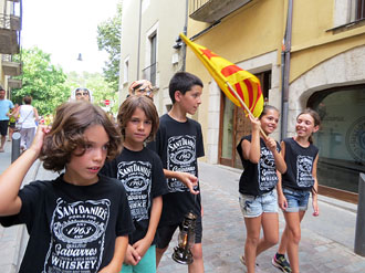 Arribada a Girona de la Flama del Canig&oacute; 2017