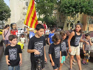 Arribada a Girona de la Flama del Canig&oacute; 2017