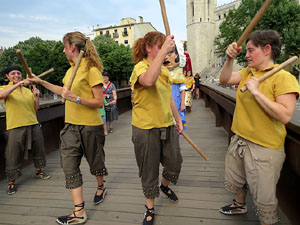 Arribada a Girona de la Flama del Canig&oacute; 2017