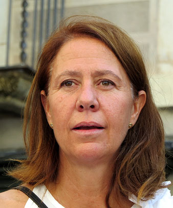 L'alcaldessa de Girona, Marta Madrenas, a la pla&ccedil;a del Vi