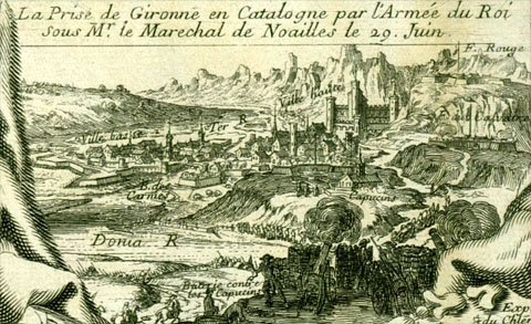 L'arriv&eacute;e subite de Monseigneur le Dauphin, avec l'arm&eacute;e du Roy a Espierre, le aoust [sic] 1694. Detall, 1695