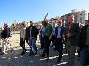 Marxa d'acompanyament a l'alcaldessa Marta Madrenas, cridada a declarar per haver signat un decret a favor del refer&egrave;ndum 
