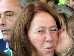 Arribada i sortida de l'alcaldessa Marta Madrenas del Palau de Just&iacute;cia