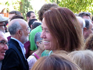 Arribada i sortida de l'alcaldessa Marta Madrenas del Palau de Just&iacute;cia