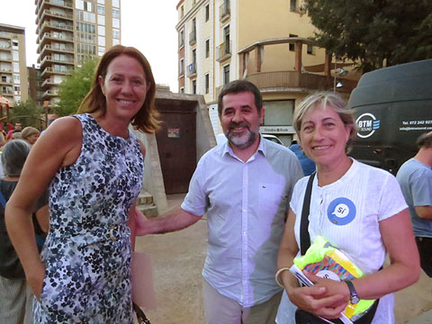 Marta Madrenas, Jordi S&agrave;nchez i Dolors Reig, presidenta d'Amics de la UNESCO de Girona