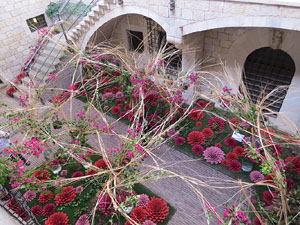 Temps de Flors 2017. Muntatges florals al espais de Caixaf&ograve;rum, a l'edifici de la Fontana d'Or