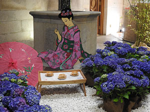 Temps de Flors 2017. Instal&middot;laci&oacute; 'El rac&oacute; de les geishes' a la Cambra de la Propietat Urbana