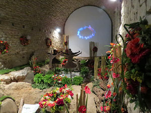 Temps de Flors 2017. Decoracions florals als diversos espais dels Soterranis de la Catedral