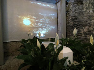 Temps de Flors 2017. Muntatge i instal&middot;laci&oacute; floral a l'entrada dels Soterranis de la Torre Gironella