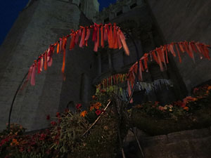 Temps de Flors 2017. The Musical Fire Kult. Espectacle musical i visual amb foc a les escales de l'esgl&eacute;sia de Sant Feliu