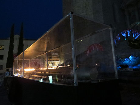 Temps de Flors 2017. The Musical Fire Kult. Espectacle musical i visual amb foc a les escales de l'esgl&eacute;sia de Sant Feliu